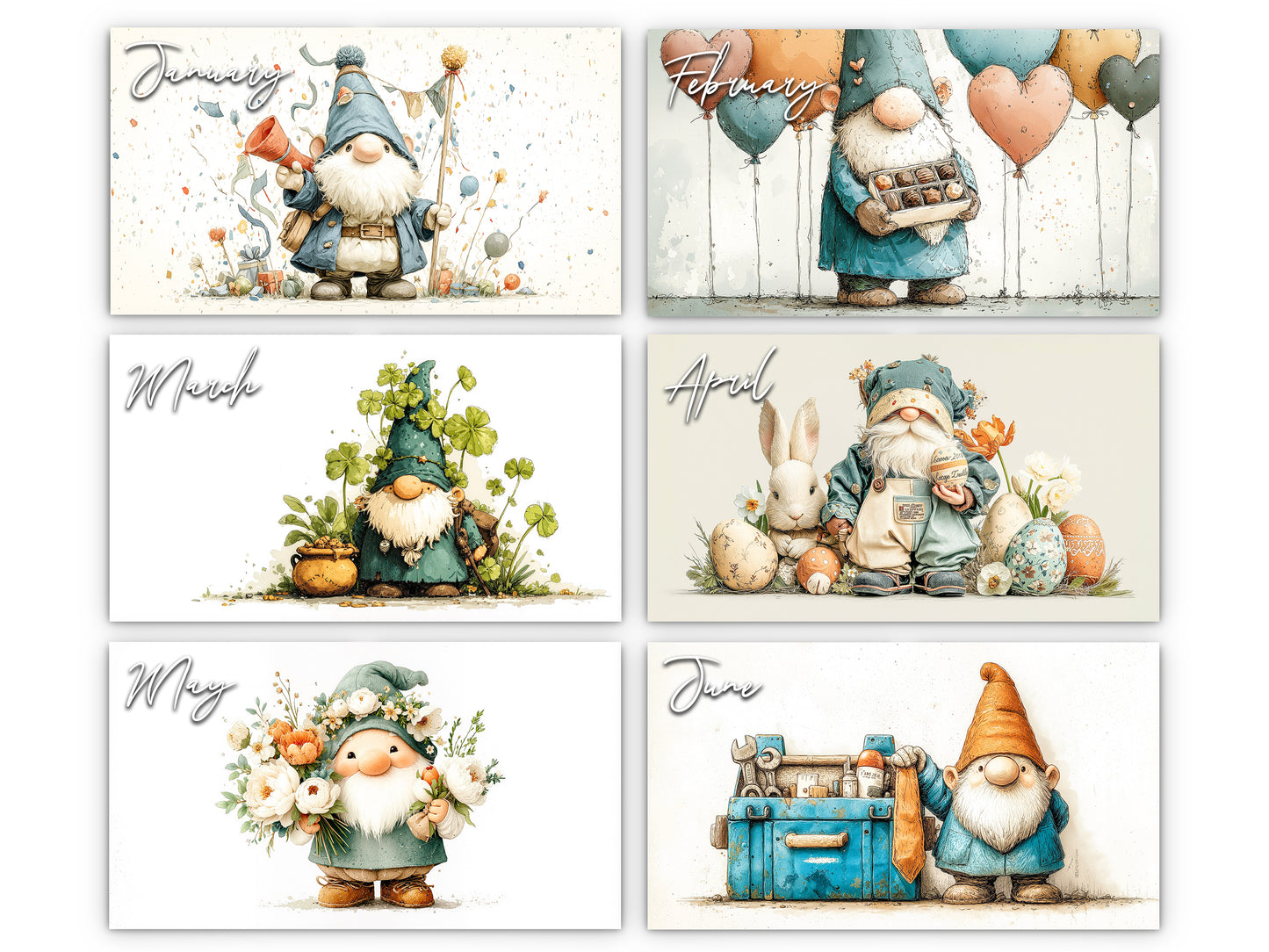 2026 Gnome Holidays Wall Calendar by Kaleidoscope Artisan – Joy & Magic with Holidays