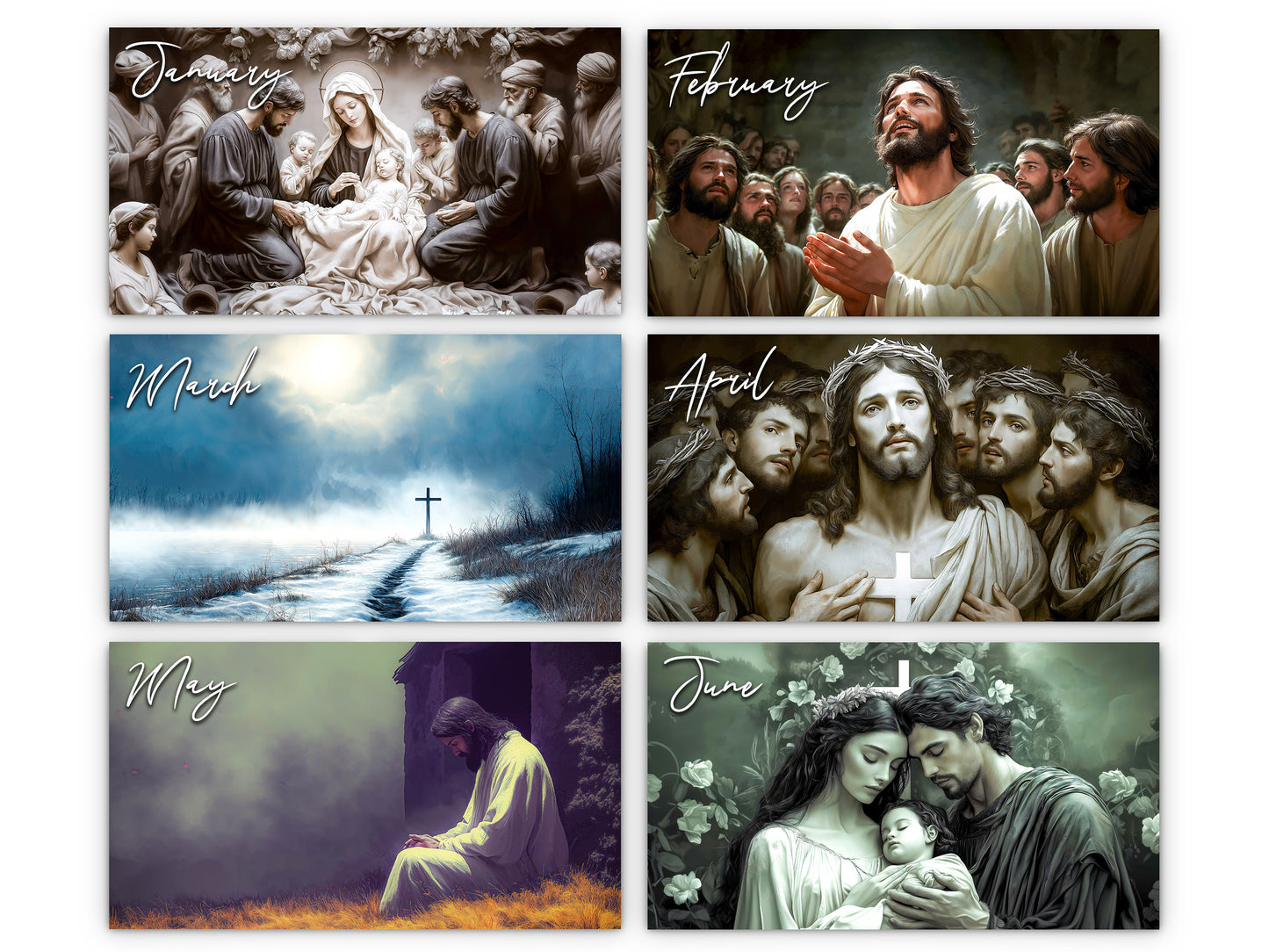2026 Light of Jesus Wall Calendar by Kaleidoscope Artisan – Inspirational Christian Art with Holidays