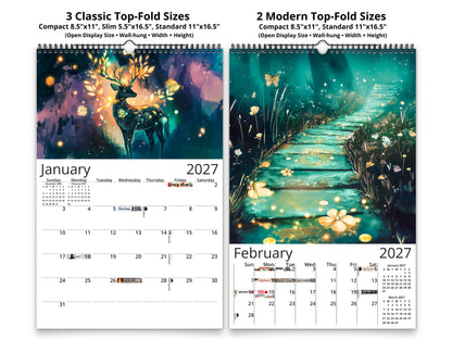 2027 Mystical Twilight Wall Calendar by Kaleidoscope Artisan – Enchanting Dreamscapes with Holidays