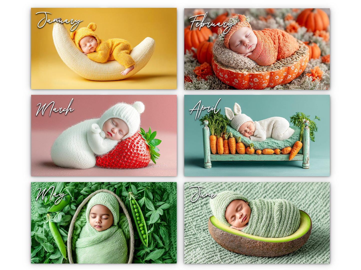 2026 Newborn Baby Wall Calendar by Kaleidoscope Artisan – Baby Orchard & Garden with Holidays