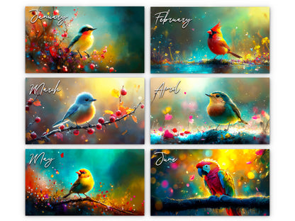2026 Radiant Birds Kaleidoscope Wall Calendar by Kaleidoscope Artisan – Avian Beauty with Holidays