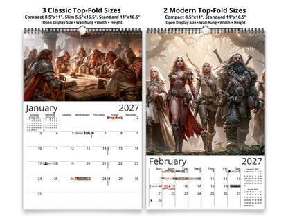 2027 The Fellowship Wall Calendar by Kaleidoscope Artisan – Grand Adventure with Holidays