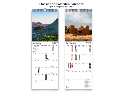 Africa Vistas by Kaleidoscope Artisan - Wildlife and Landscapes with Holidays 2027 wall calendar classic top-fold slim calendar pages