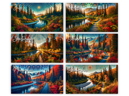 2026 Alaska's Autumn Wall Calendar by Kaleidoscope Artisan – Nature’s Tranquility with Holidays