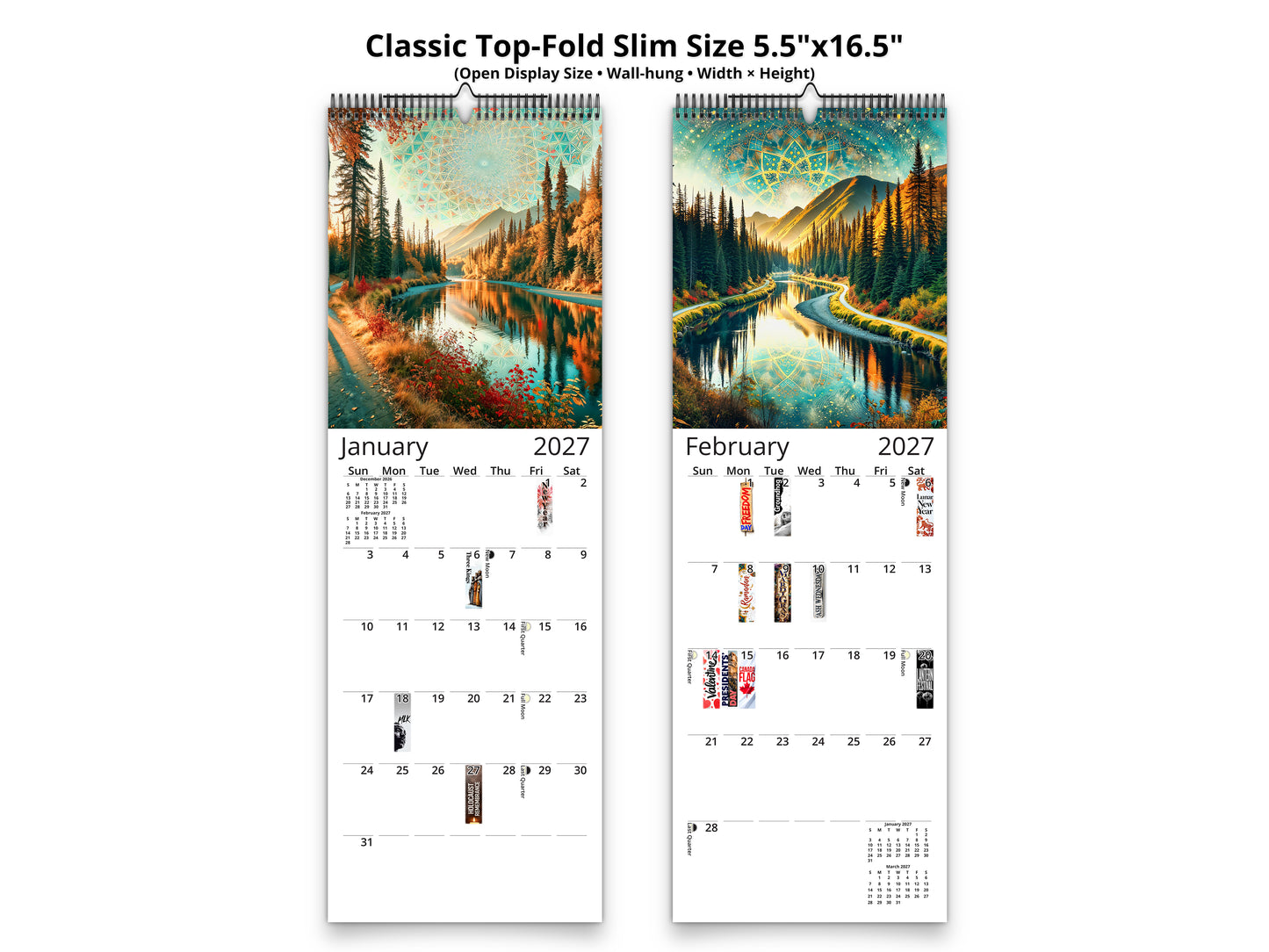 Alaska's Autumn 2027 wall calendar classic top-fold slim calendar pages
