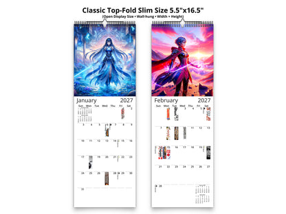 Anime Horizons 2027 wall calendar classic top-fold slim calendar pages
