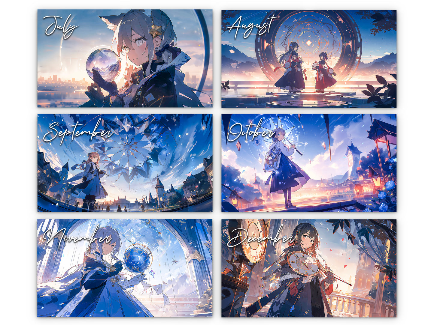 2026 Anime Illuminated Tales Wall Calendar by Kaleidoscope Artisan – Enchanting Anime Art with Holidays