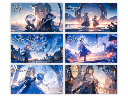 2026 Anime Illuminated Tales Wall Calendar by Kaleidoscope Artisan – Enchanting Anime Art with Holidays