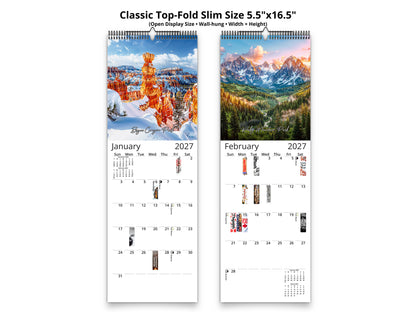 Artistic National Parks 2027 wall calendar classic top-fold slim calendar pages
