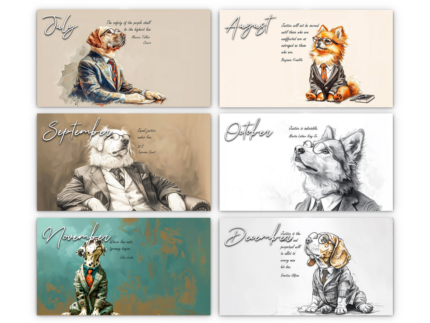 2026 Canine Counsel Wall Calendar by Kaleidoscope Artisan – Wisdom in Fur with Holidays