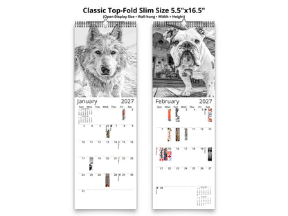 2027 Dog Lover Sketches Wall Calendar by Kaleidoscope Artisan – Faithful Companions with Holidays
