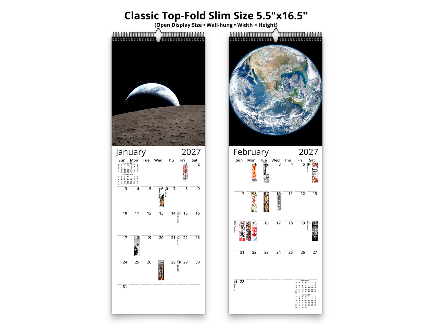 Earth Vistas Photography 2027 wall calendar classic top-fold slim calendar pages