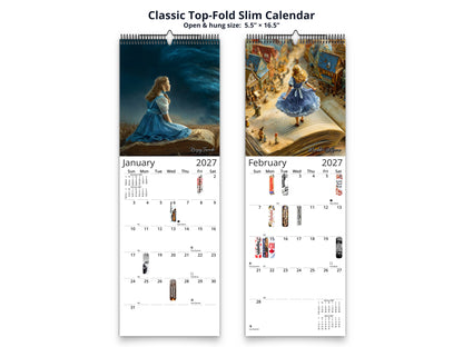 Emerald City Books 2027 wall calendar classic top-fold slim calendar pages