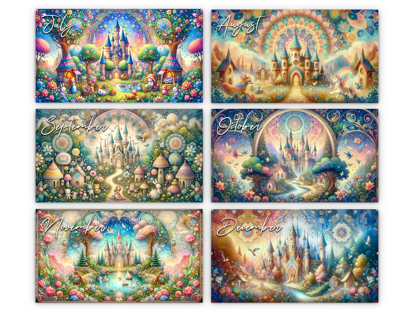 2026 Enchanted Wall Calendar by Kaleidoscope Artisan – Whimsical Fantasy with Holidays