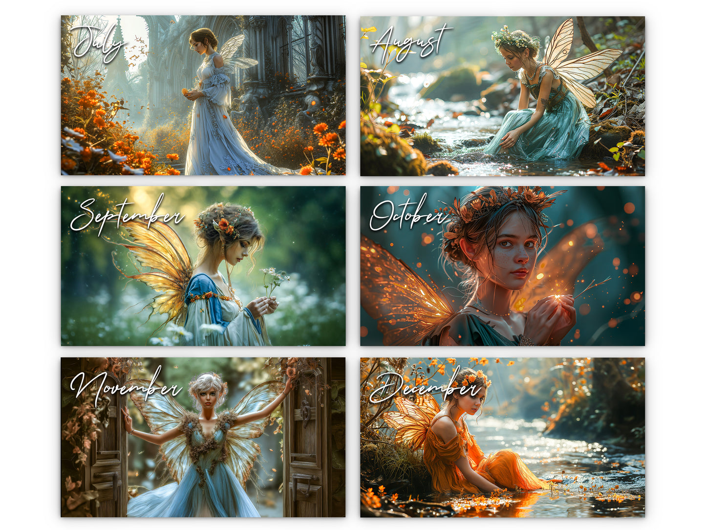 2026 Fairy Wall Calendar by Kaleidoscope Artisan – Magical Fantasy Art with Holidays