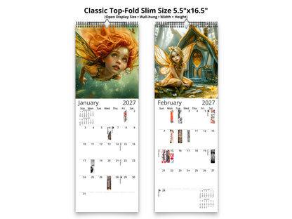 2027 Fairy Princess Wall Calendar by Kaleidoscope Artisan – Charming Fantasy with Holidays