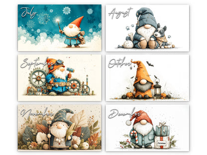2026 Gnome Holidays Wall Calendar by Kaleidoscope Artisan – Joy & Magic with Holidays