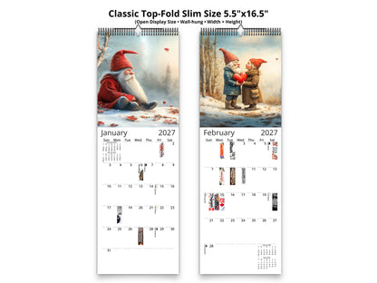 2027 Gnomes Wall Calendar by Kaleidoscope Artisan – Whimsical Adventures with Holidays