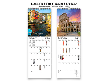 Italy Vistas Photography 2027 wall calendar classic top-fold slim calendar pages