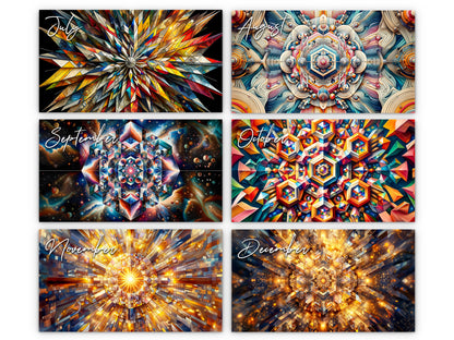 2026 Kaleidoscopic Art Wall Calendar by Kaleidoscope Artisan – Colorful Harmony with Holidays
