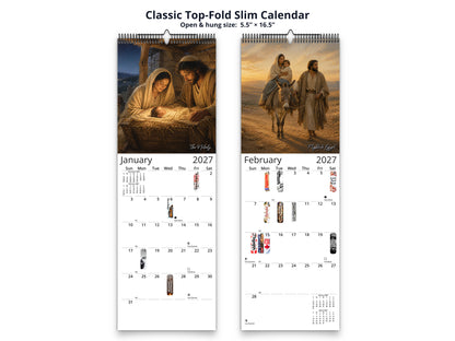 Life of Jesus 2027 wall calendar classic top-fold slim calendar pages