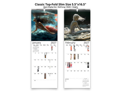 2027 Mermaid Dream Wall Calendar by Kaleidoscope Artisan – Enchanting Underwater Realms with Holidays