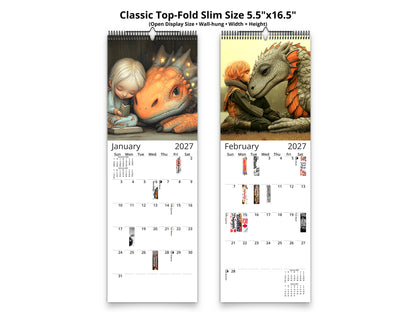 My Little Dragon 2027 wall calendar classic top-fold slim calendar pages
