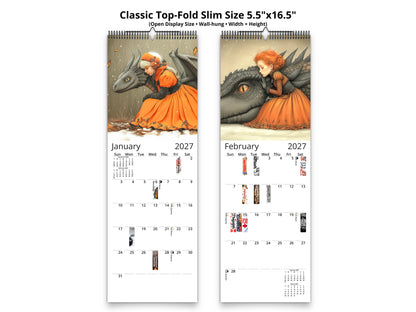 My Little Dragon Fantasy 2027 wall calendar classic top-fold slim calendar pages