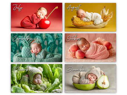 2026 Newborn Baby Wall Calendar by Kaleidoscope Artisan – Baby Orchard & Garden with Holidays
