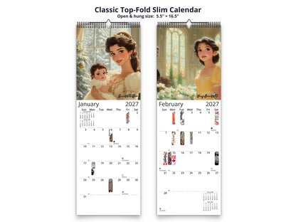 Snow White 2027 wall calendar classic top-fold slim calendar pages