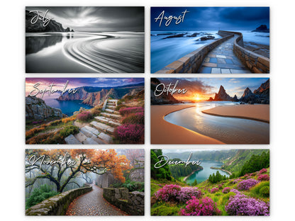 2026 Solitude Wall Calendar by Kaleidoscope Artisan – Peaceful Paths with Holidays
