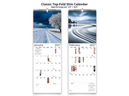 Solitude 2027 wall calendar classic top-fold slim calendar pages