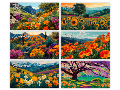 2026 Spring Flowers Wall Calendar by Kaleidoscope Artisan – Artistic Floral Landscapes with Holidays