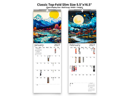 2027 Surreal Horizons Wall Calendar by Kaleidoscope Artisan – Mystical Realms with Holidays