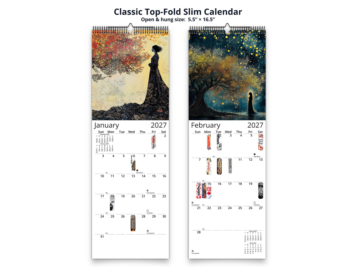 Tree of Life by Kaleidoscope Artisan - Enchanting Mystical Designs with Holidays 2027 wall calendar classic top-fold slim calendar pages
