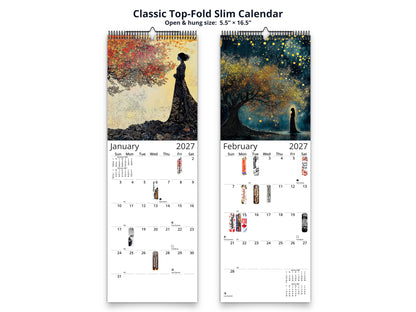 Tree of Life by Kaleidoscope Artisan - Enchanting Mystical Designs with Holidays 2027 wall calendar classic top-fold slim calendar pages