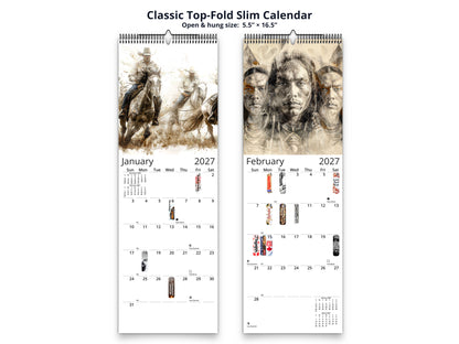 Wild Frontier 2027 wall calendar classic top-fold slim calendar pages