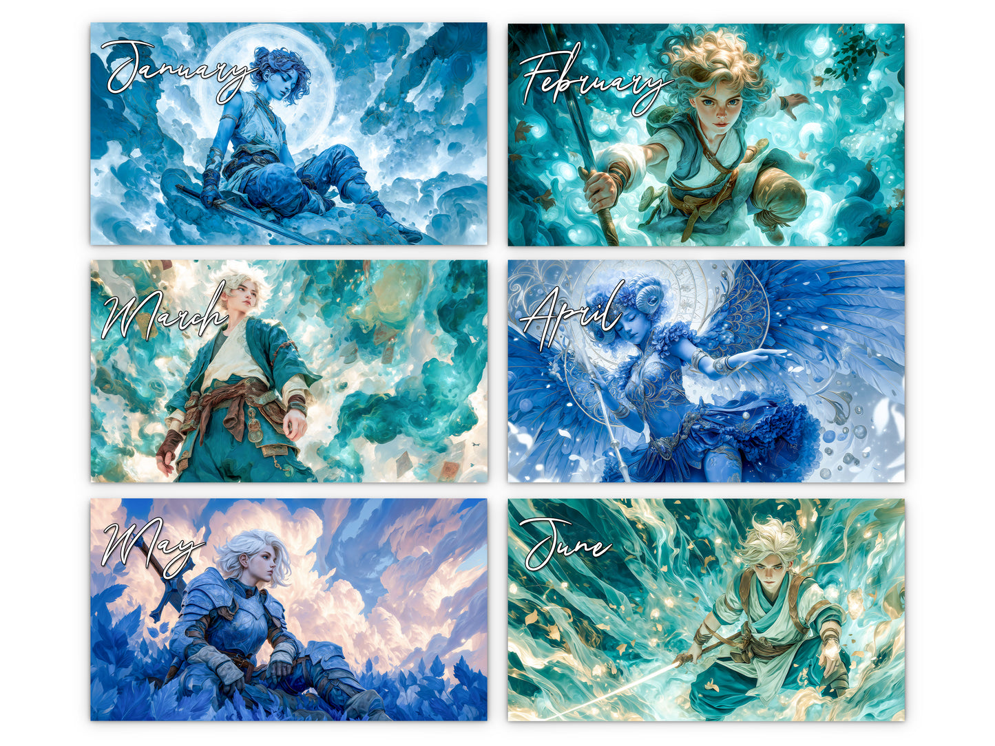 2027 Anime Mystic Radiance Wall Calendar by Kaleidoscope Artisan – Celestial Guardian with Holidays