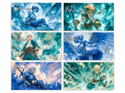 2027 Anime Mystic Radiance Wall Calendar by Kaleidoscope Artisan – Celestial Guardian with Holidays