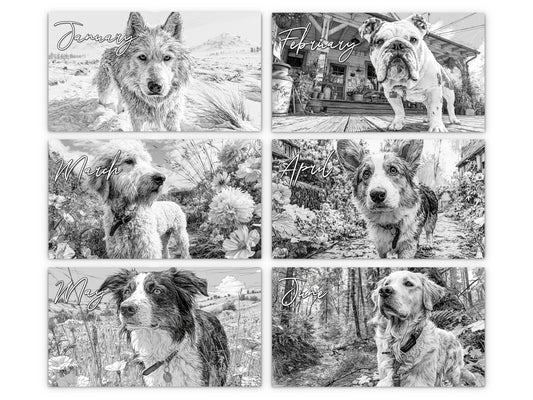 2027 Dog Lover Sketches Wall Calendar by Kaleidoscope Artisan – Faithful Companions with Holidays