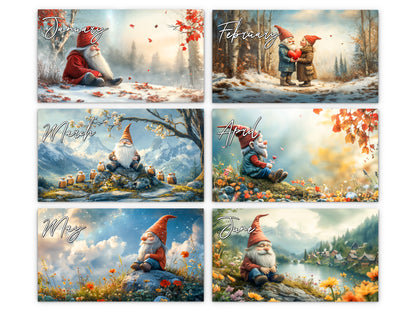 2027 Gnomes Wall Calendar by Kaleidoscope Artisan – Whimsical Adventures with Holidays