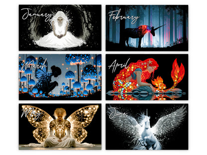 2027 Luminous Realms Wall Calendar by Kaleidoscope Artisan – Enchanted Fantasy with Holidays