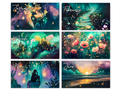2027 Mystical Twilight Wall Calendar by Kaleidoscope Artisan – Enchanting Dreamscapes with Holidays