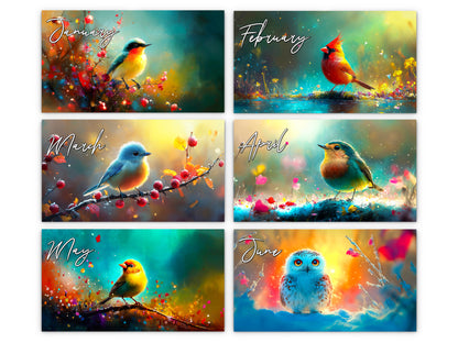 2027 Radiant Birds Kaleidoscope Wall Calendar by Kaleidoscope Artisan – Avian Beauty with Holidays