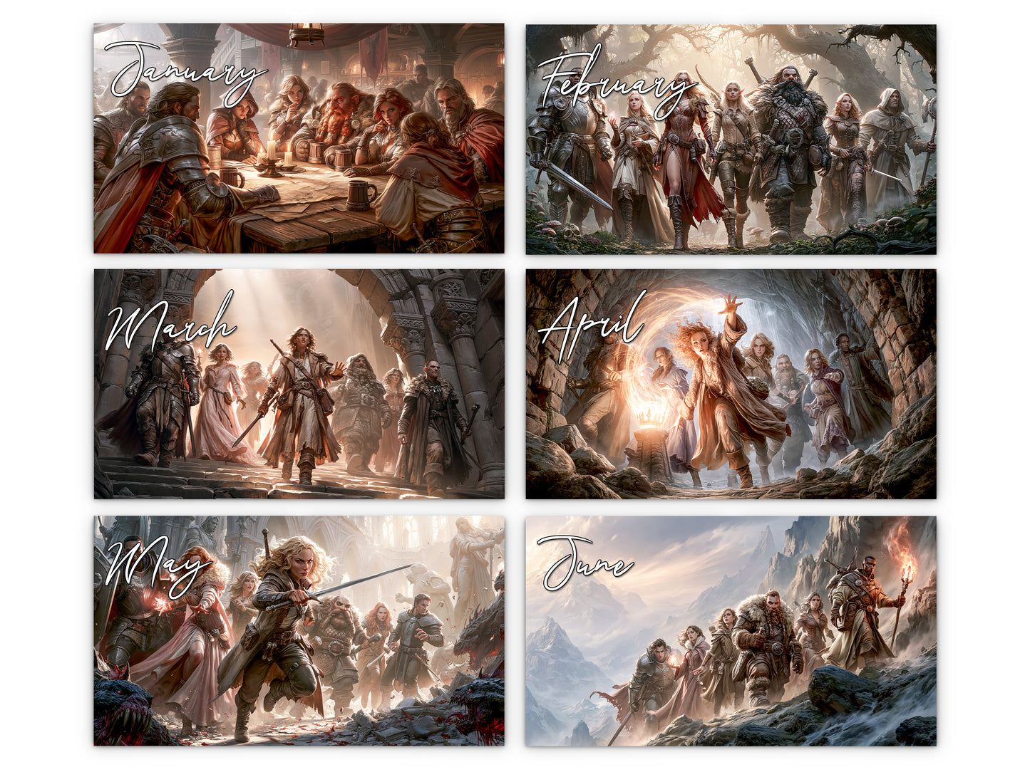 2027 The Fellowship Wall Calendar by Kaleidoscope Artisan – Grand Adventure with Holidays