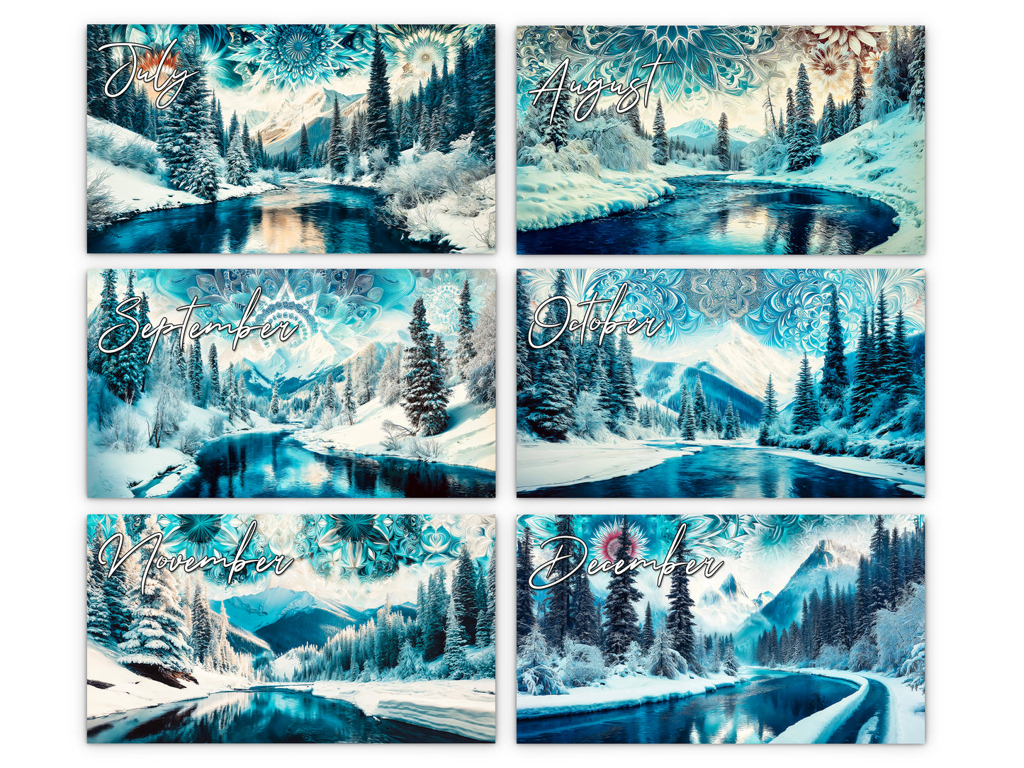 2027 Alaska Embrace Wall Calendar by Kaleidoscope Artisan – Winter Serenity with Holidays