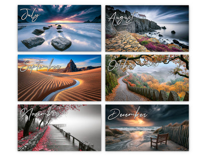 2027 Solitude Wall Calendar by Kaleidoscope Artisan – Peaceful Paths with Holidays