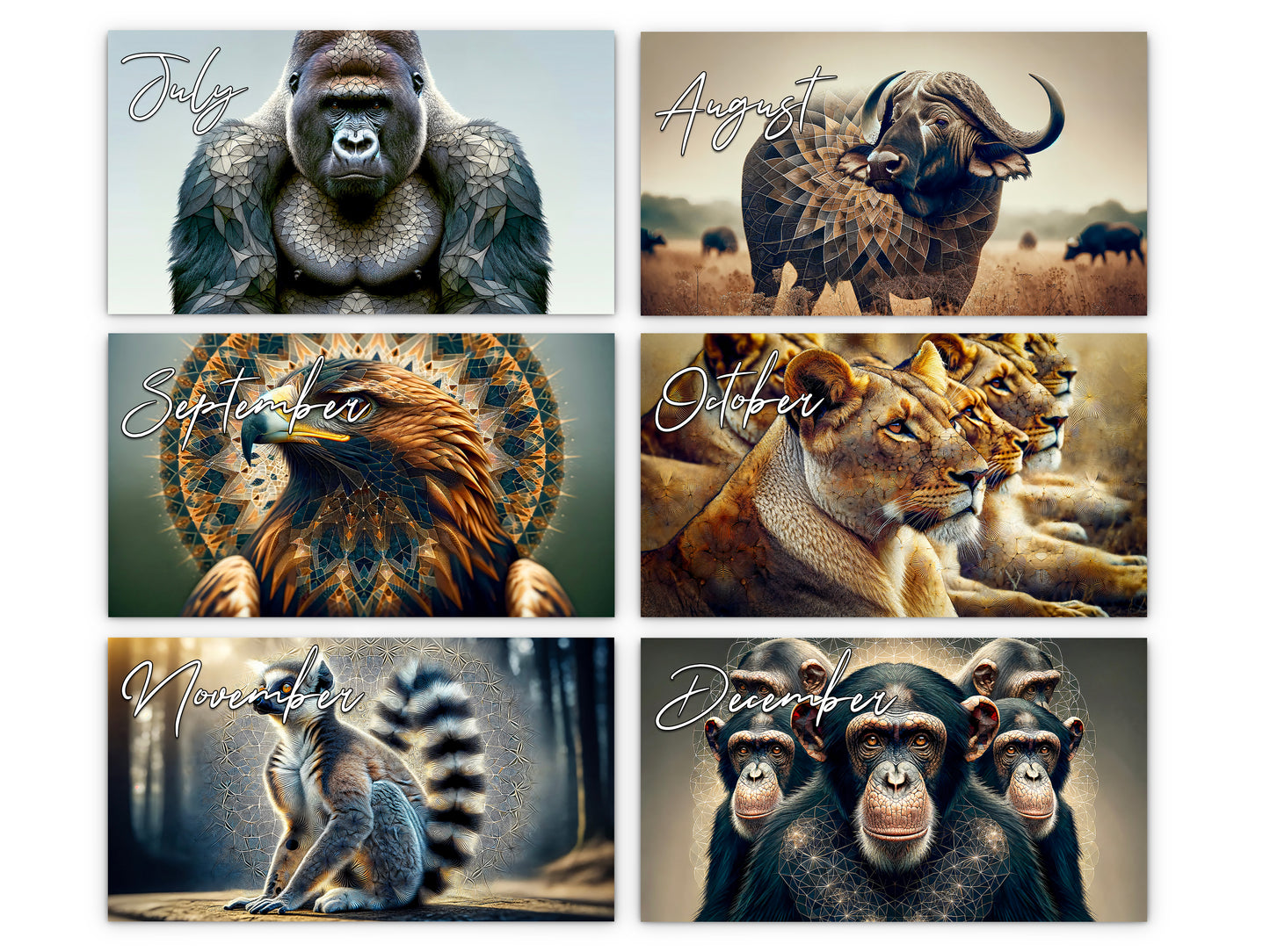 2027 African Wildlife Wall Calendar by Kaleidoscope Artisan – Nature's Majesty with Holidays