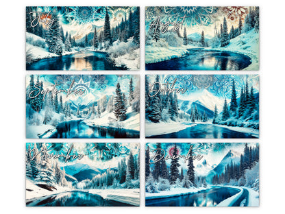 Alaska Embrace 2027 wall calendar monthly artwork preview July through December