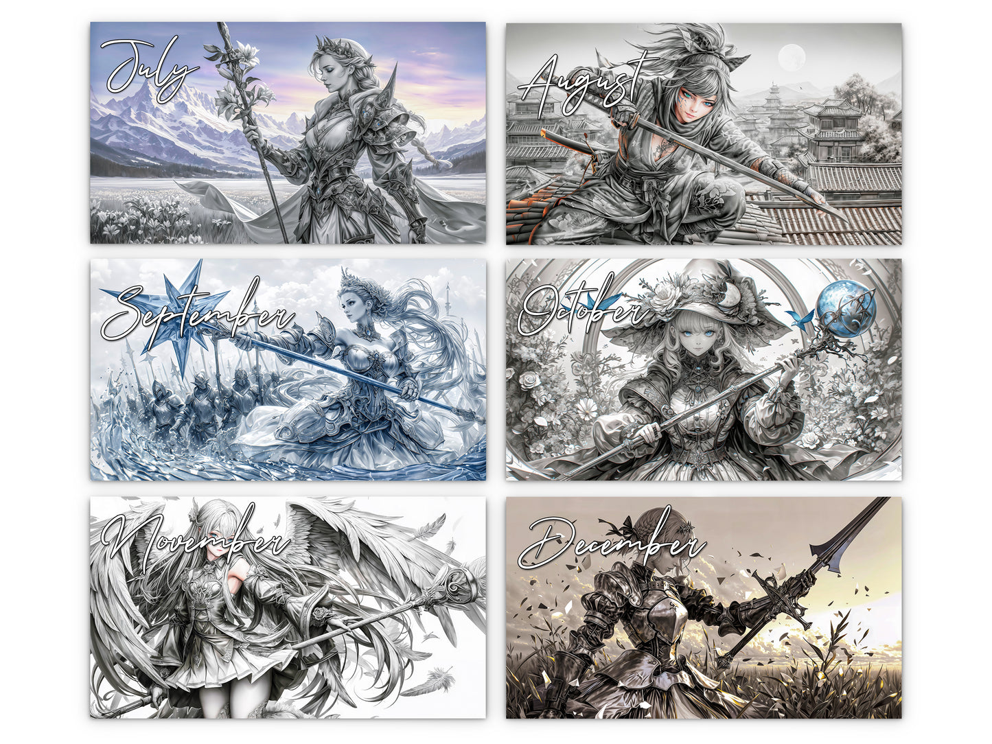 2027 Anime Enchantress Wall Calendar by Kaleidoscope Artisan – Fantasy Anime Art with Holidays